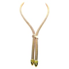 Vintage French Made 18K Yellow Gold Tubogas Necklace 107.6 Grams