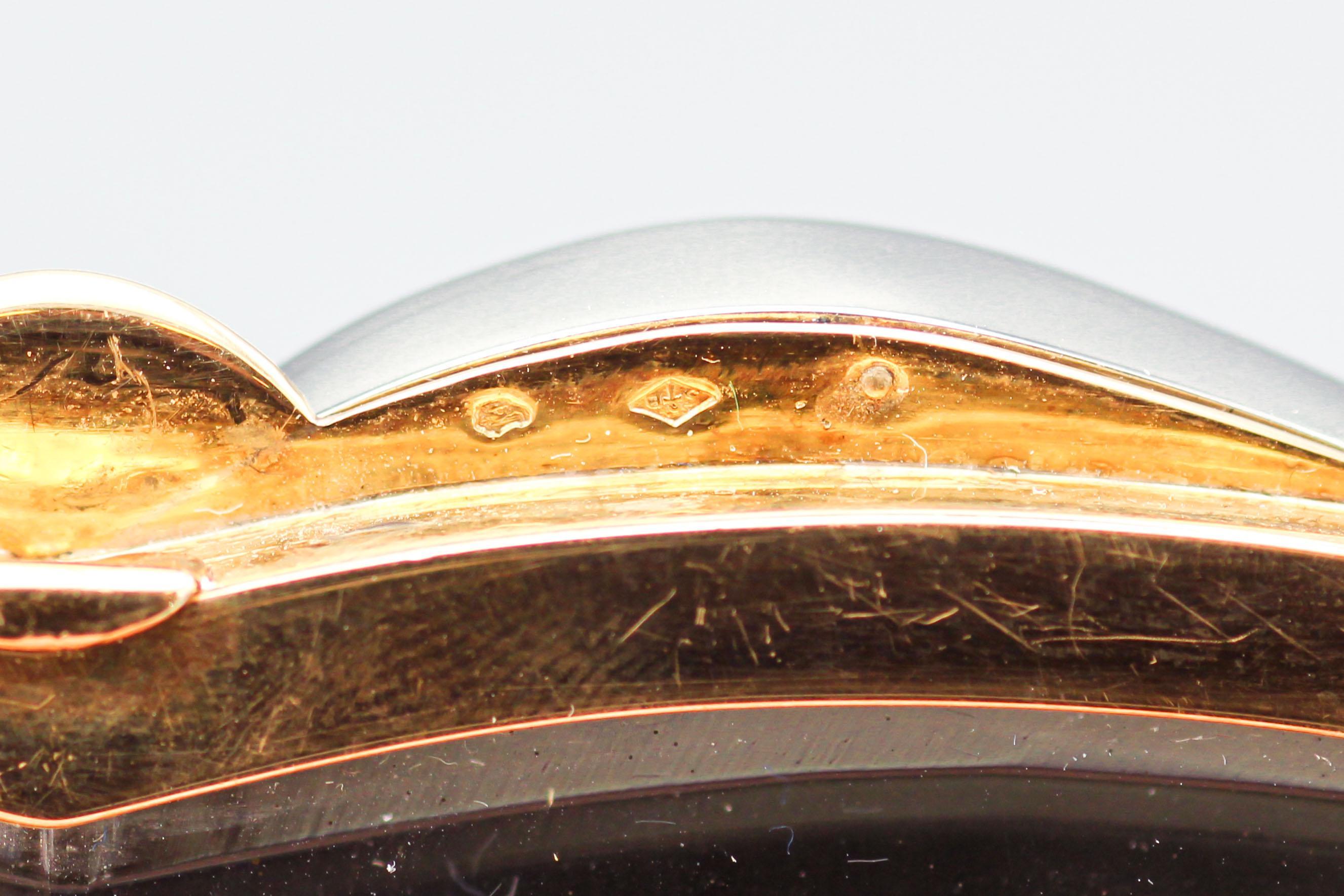 Vintage French-Made Diamond Platinum 18k Gold Basket Weave Clutch Purse For Sale 6