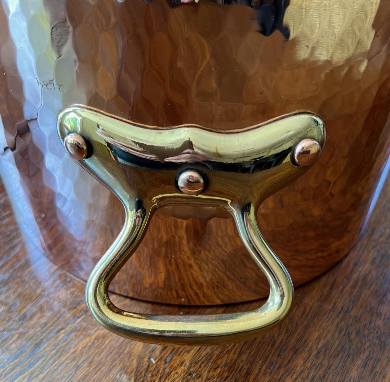 Vintage French Made Hammered Copper Stockpot Imported by Charles F. Lamalle, NYC 5