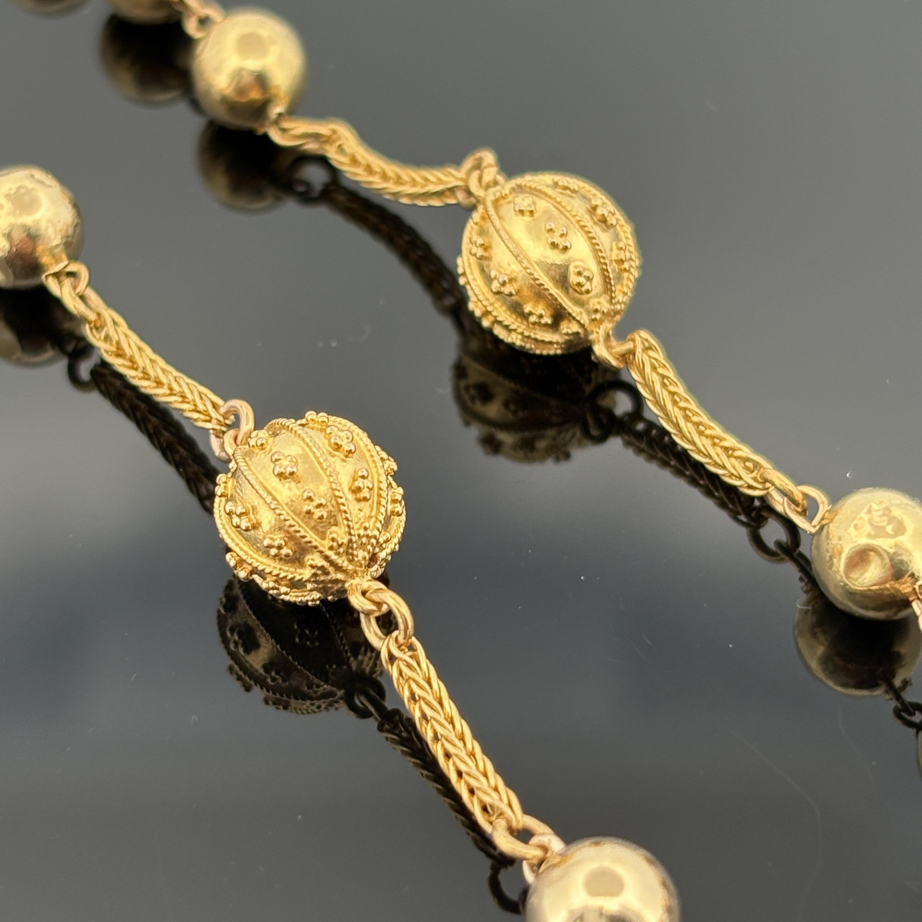 Rosario francese d'epoca in oro giallo 18 carati, inizio-metà secolo in vendita 7