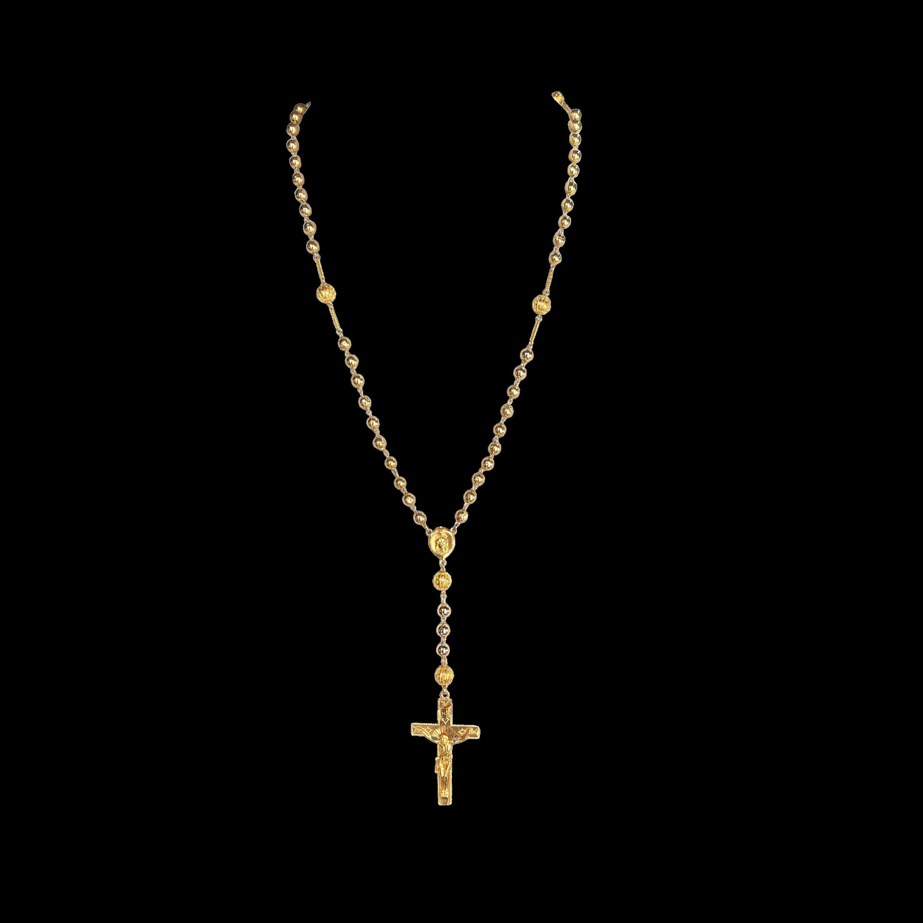 Collana rosario vintage (forse antica) in oro giallo 18 carati francese, Mid Century Antiques

Metallo - Oro giallo 18 carati, marchio con testa d'aquila francese per la purezza dell'oro a 18 carati.

Marchio del fabbricante - Il marchio del