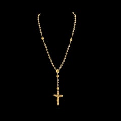 Vintage French Made Rosary 18k Yellow Gold, Early to Mid-Century