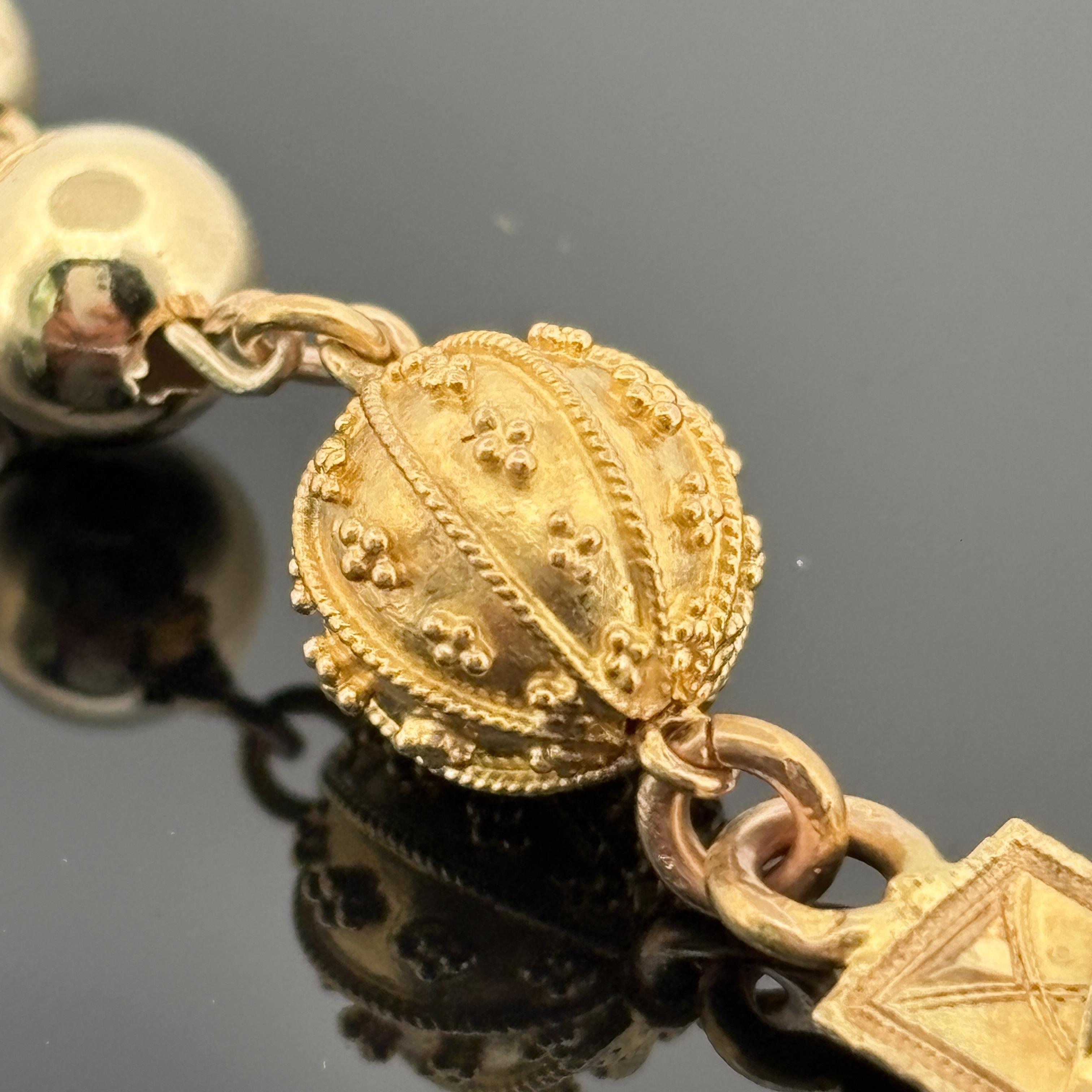 Rosario francese d'epoca in oro giallo 18 carati, inizio-metà secolo in vendita 2