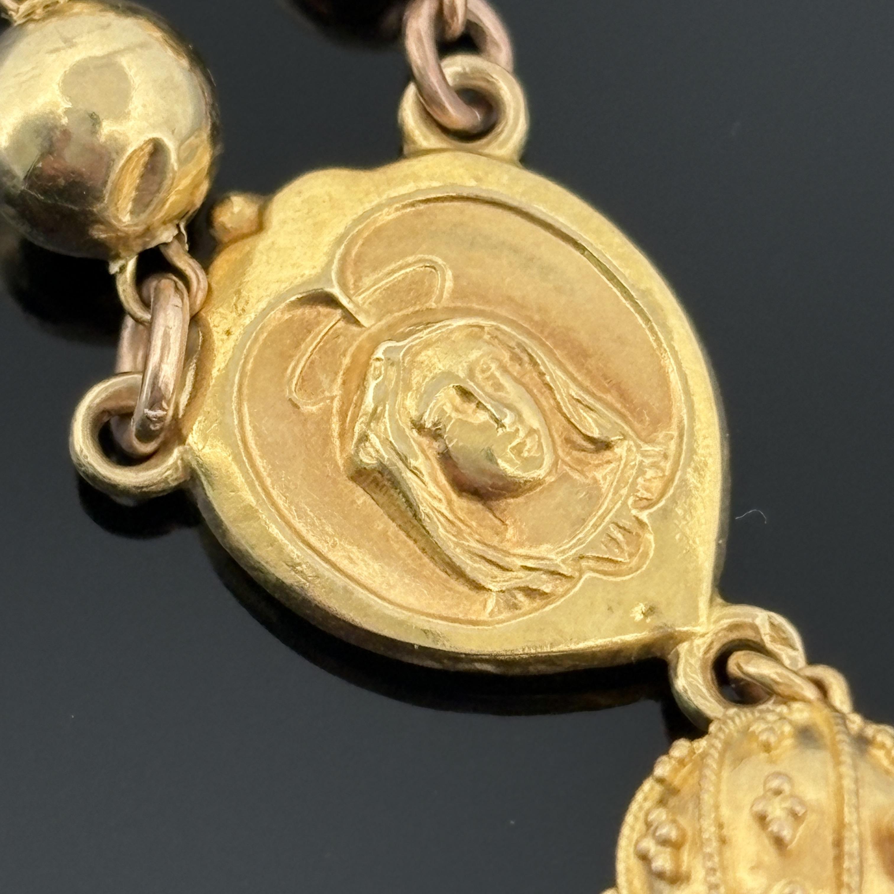 Rosario francese d'epoca in oro giallo 18 carati, inizio-metà secolo in vendita 4