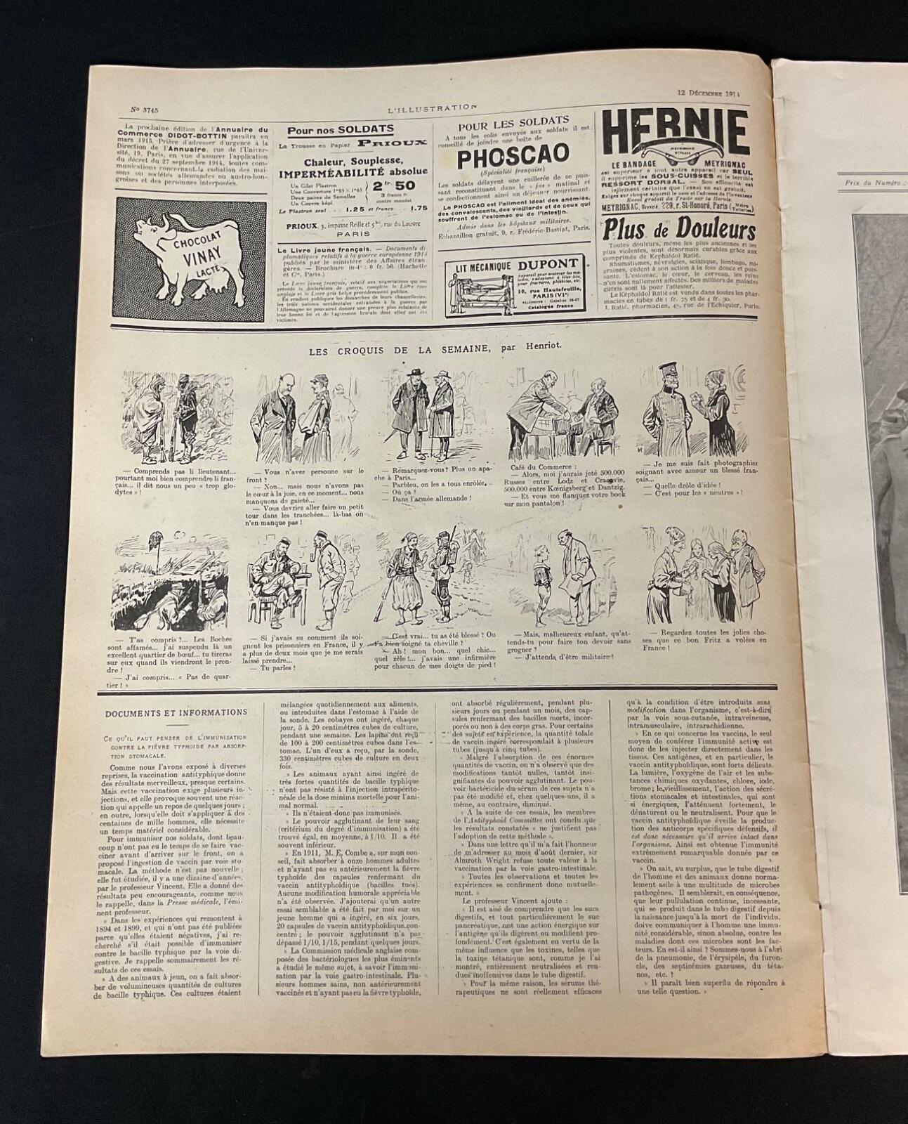 Vintage French Magazine L'Illustration, December 12, 1914 - 2Y605 For Sale 7