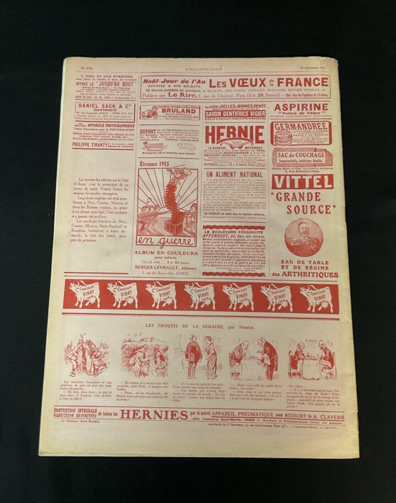 Vintage French Magazine L'Illustration, December 19, 1914 - 2Y604 For Sale 2