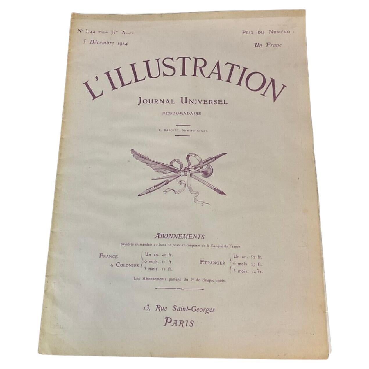 Vintage French Magazine "L'Illustration" N°3744, December 5, 1914 - 2Y599 For Sale