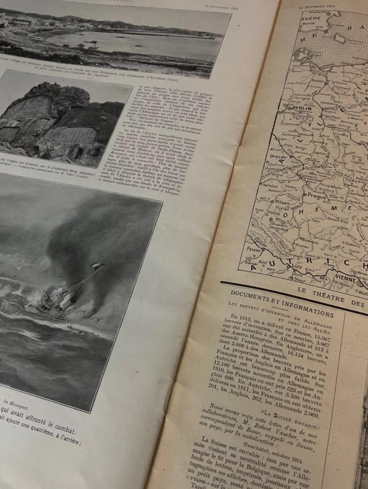 Vintage French Magazine L'Illustration, November 14, 1914 - 2Y602 For Sale 1