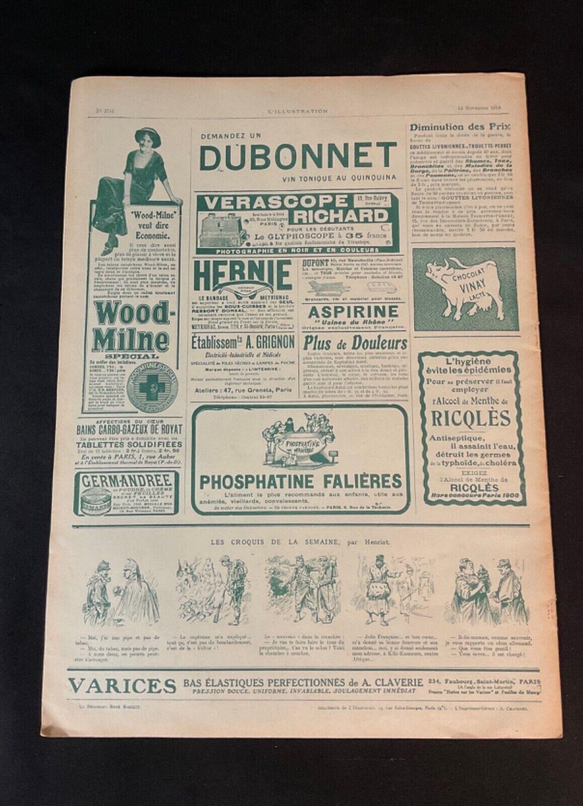 Vintage French Magazine L'Illustration, November 14, 1914 - 2Y602 For Sale 3