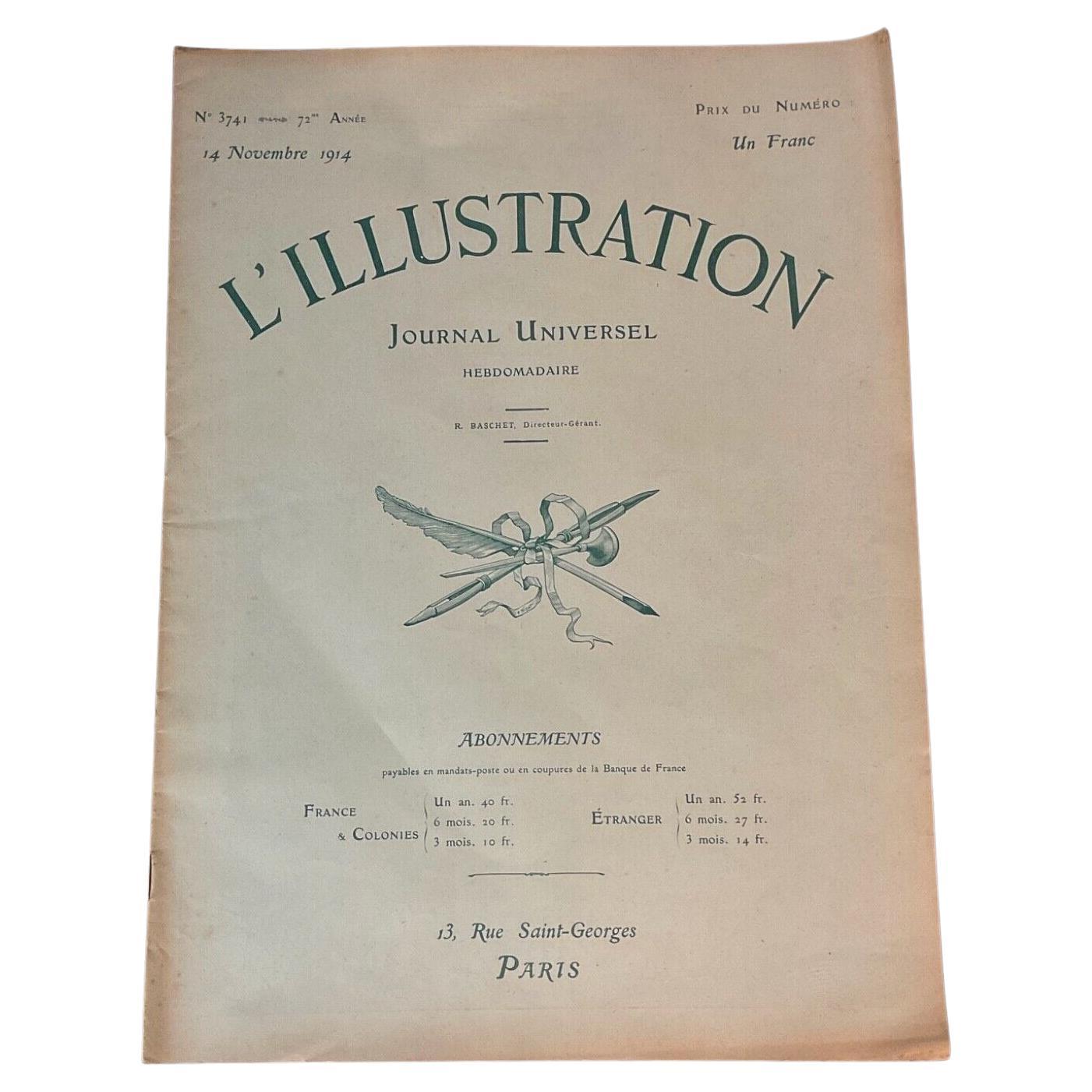 Vintage French Magazine L'Illustration, November 14, 1914 - 2Y602