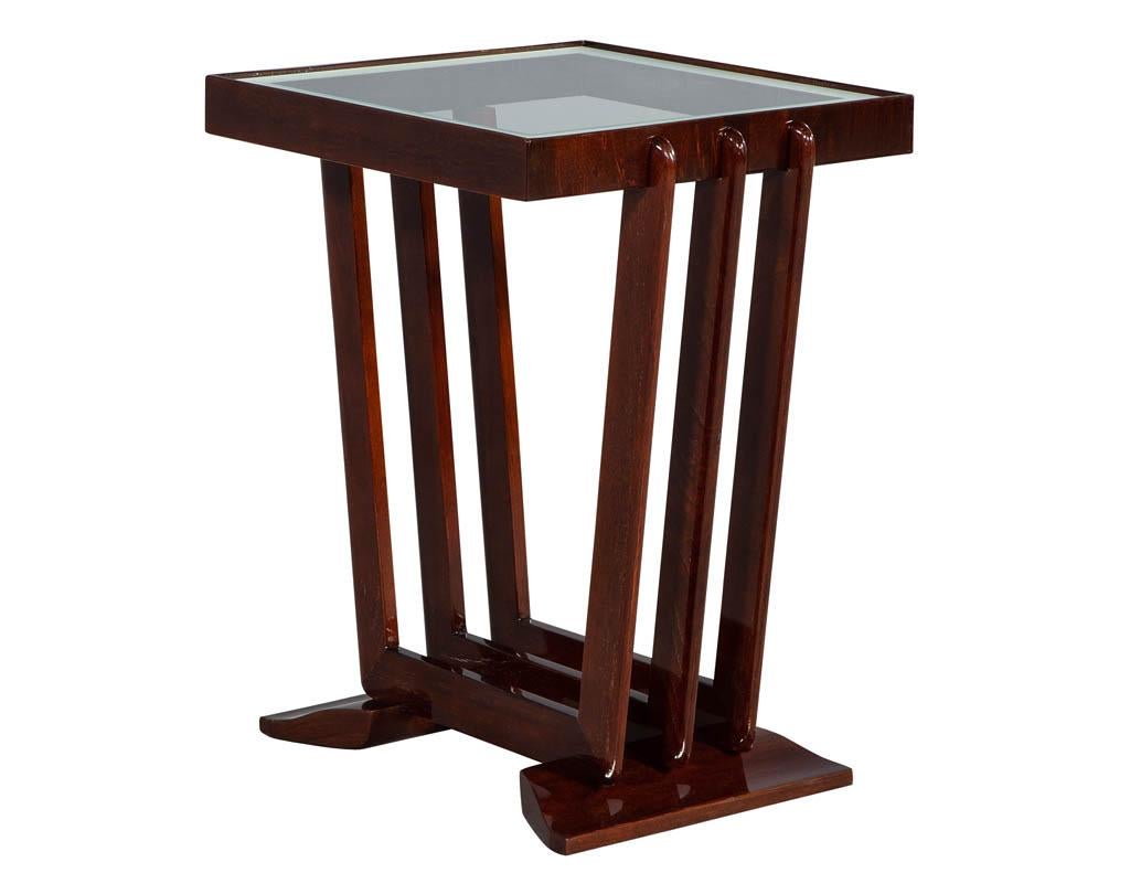Vintage French Mahogany Art Deco End Table 4