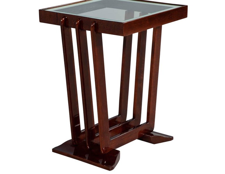 Vintage French Mahogany Art Deco End Table at 1stDibs