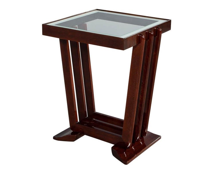Vintage French Mahogany Art Deco End Table at 1stDibs