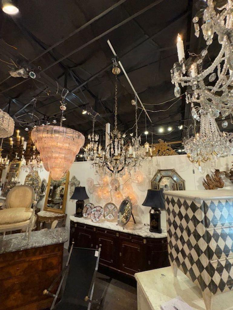 Französischer Maison Bagues-Kronleuchter aus Bronze und Bergkristall, Vintage im Angebot 3
