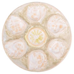 Piatto da ostrica in maiolica francese d'epoca