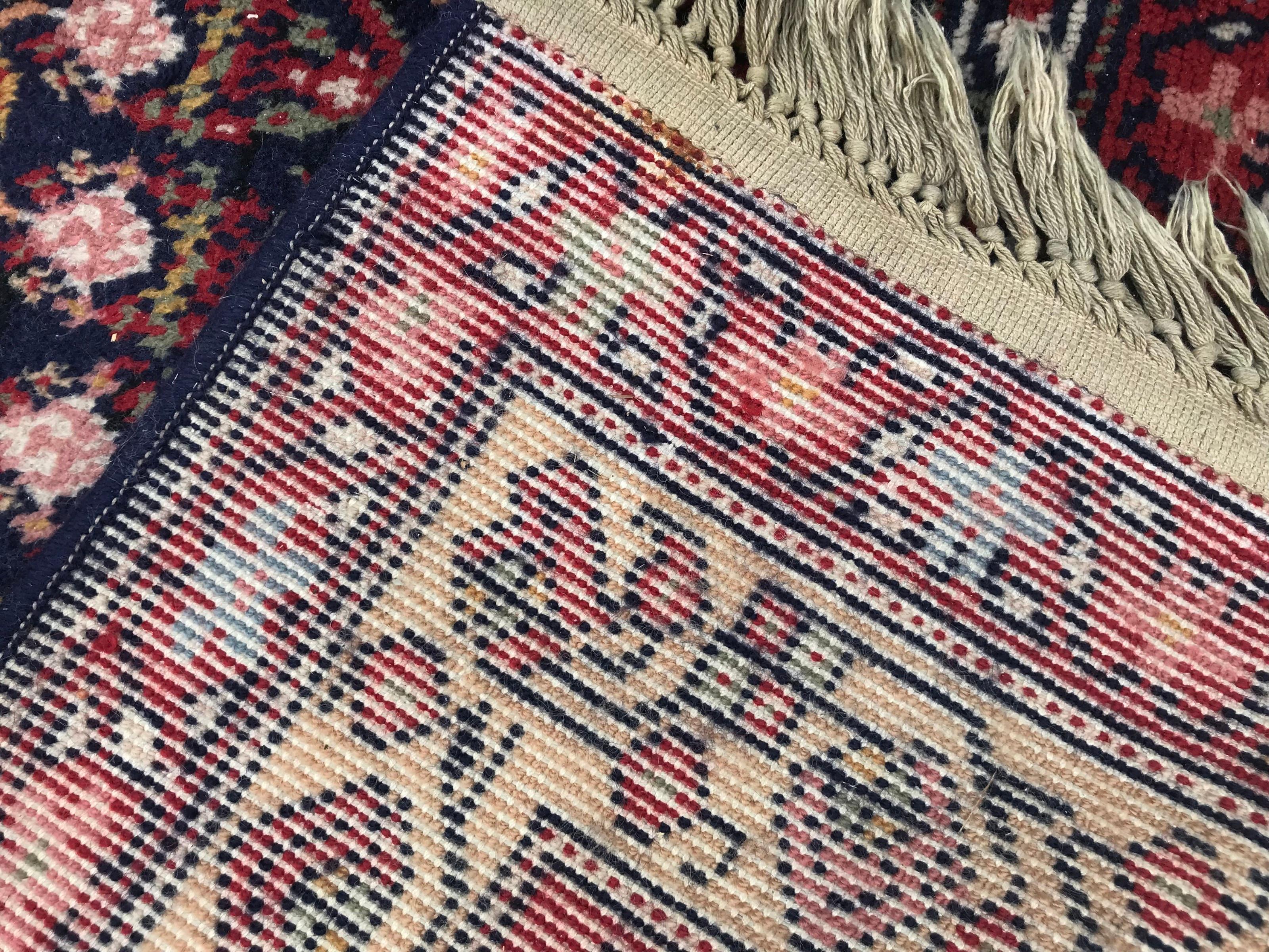 Französischer geknüpfter Teppich im Malayer-Stil, Vintage im Angebot 4