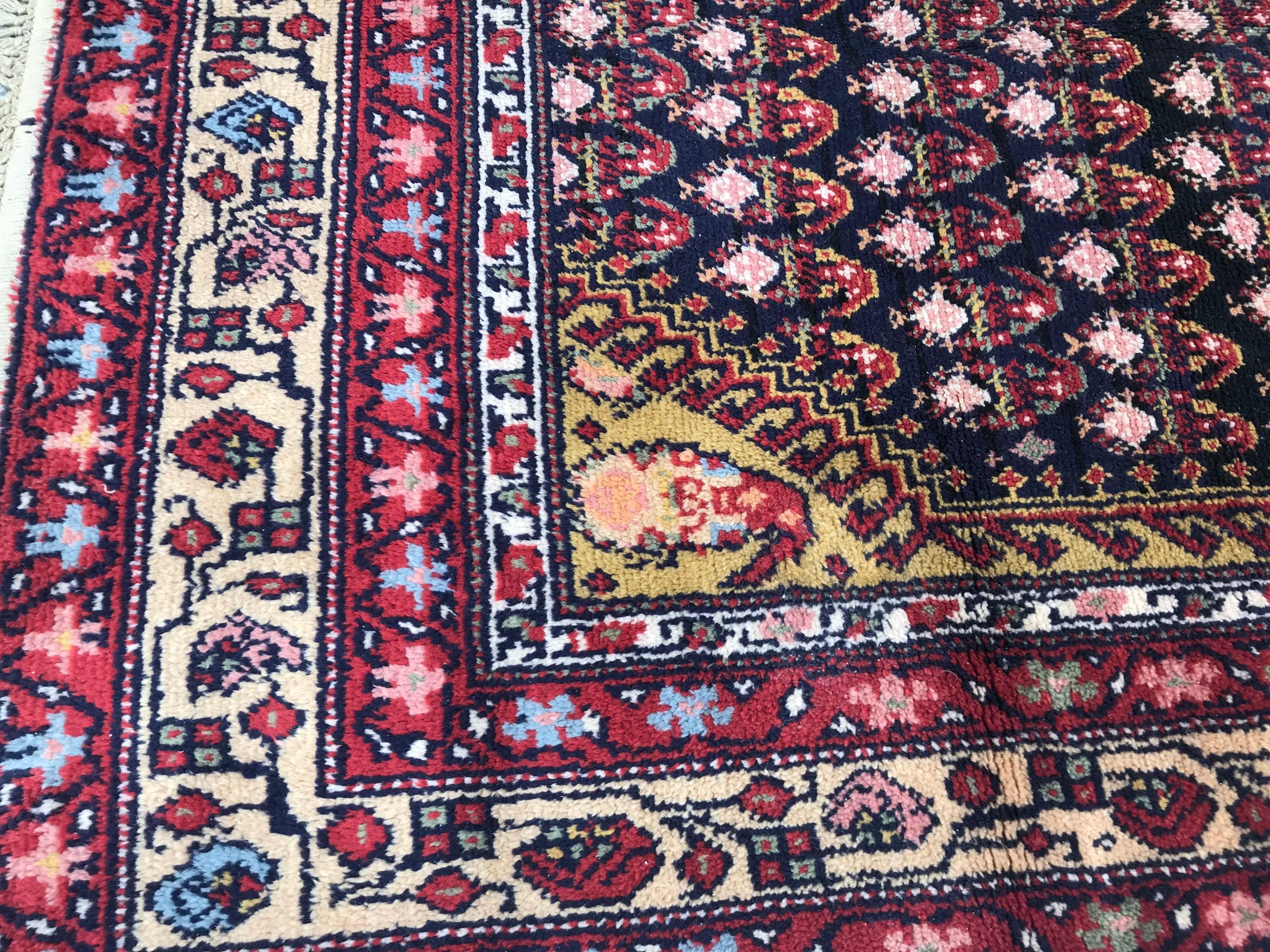 Französischer geknüpfter Teppich im Malayer-Stil, Vintage (Wolle) im Angebot