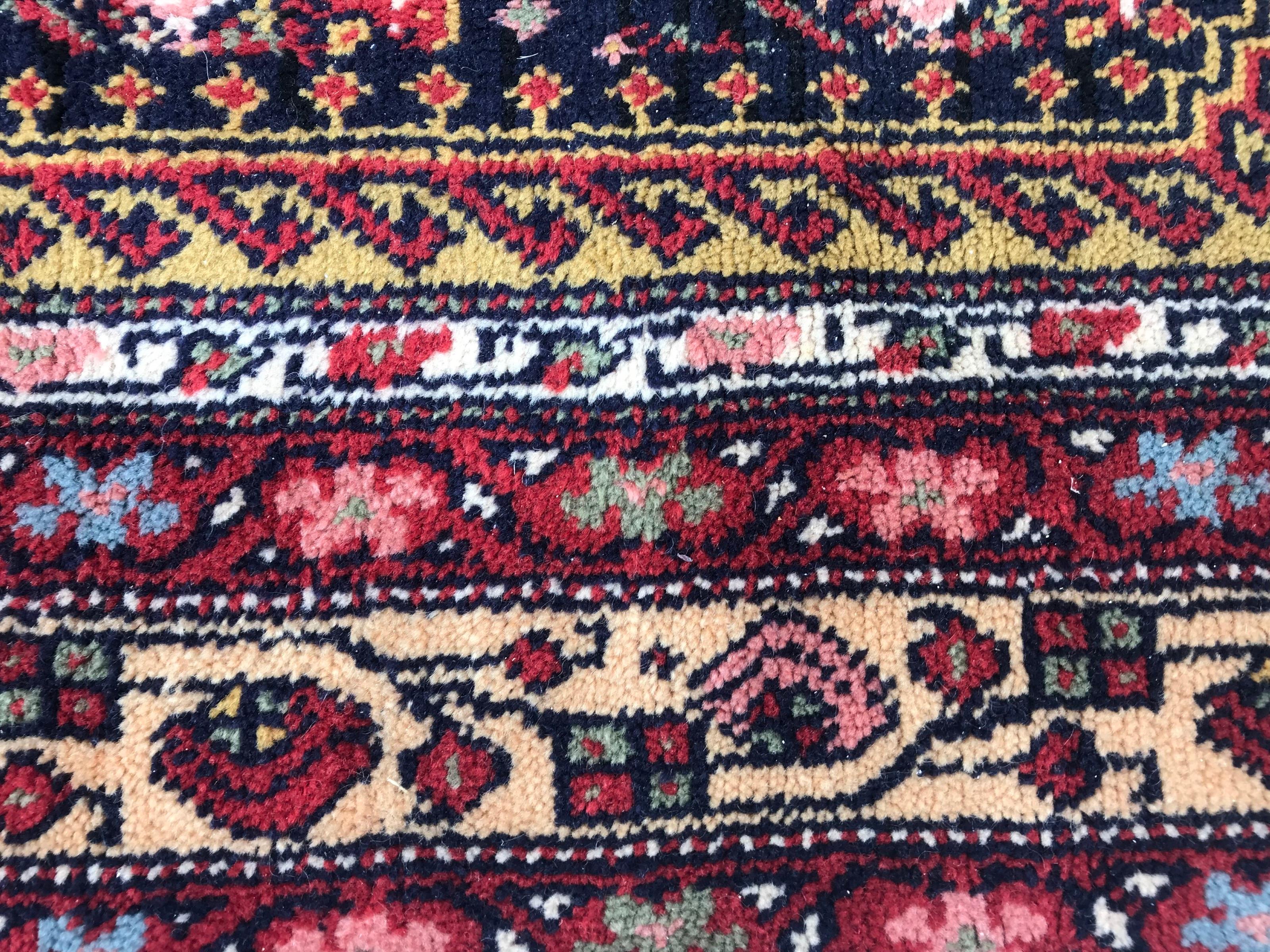 Französischer geknüpfter Teppich im Malayer-Stil, Vintage im Angebot 2