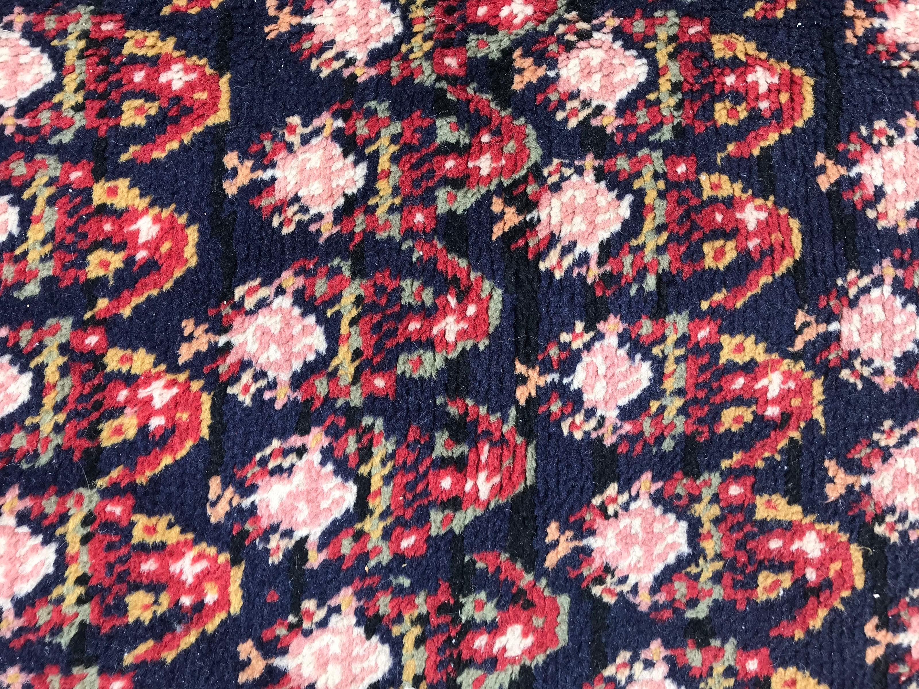 Französischer geknüpfter Teppich im Malayer-Stil, Vintage im Angebot 3