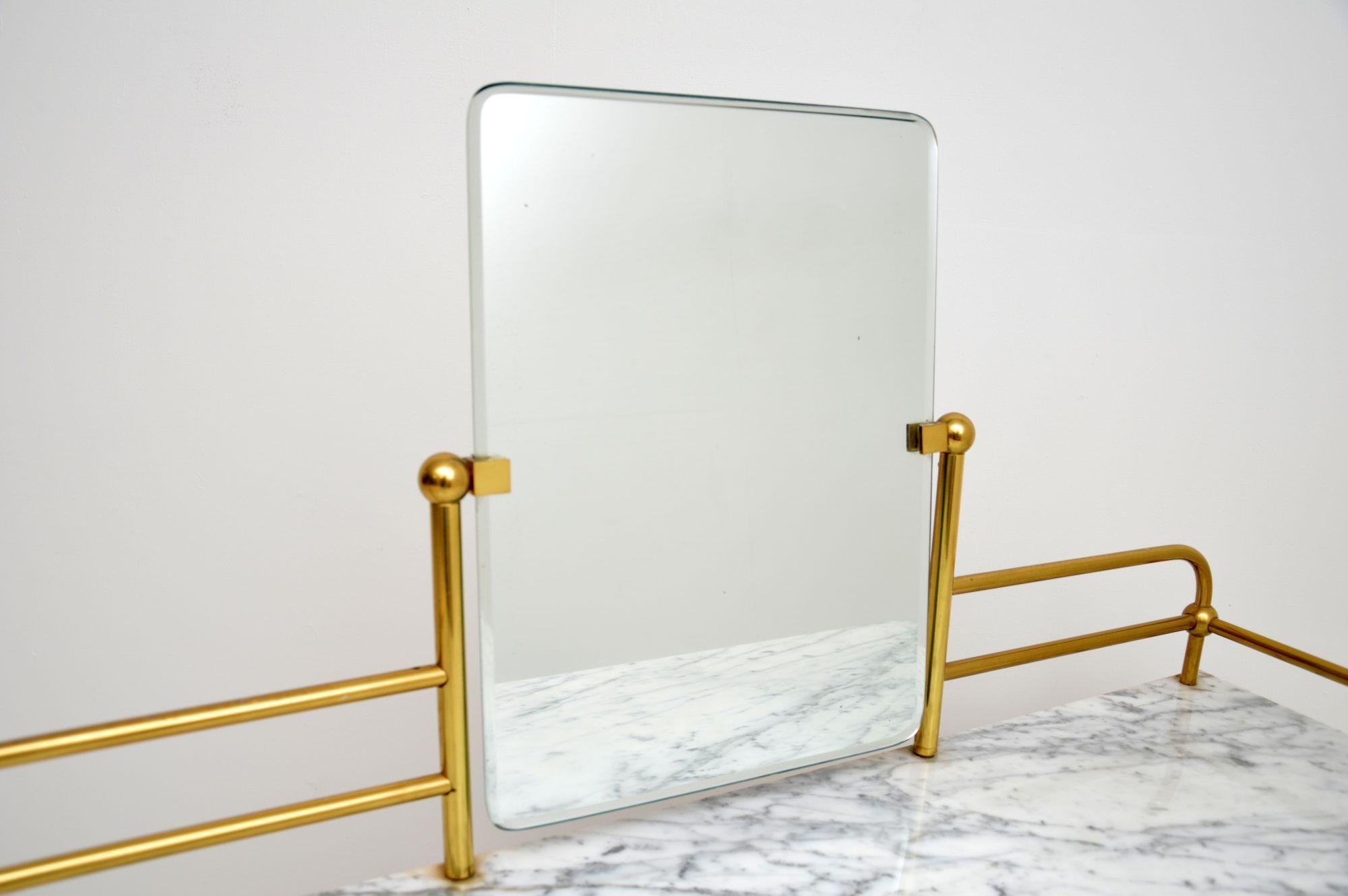 Vintage French Marble and Brass Dressing Table by Georges Raimbaud 4