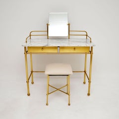 Vintage French Marble and Brass Dressing Table by Georges Raimbaud