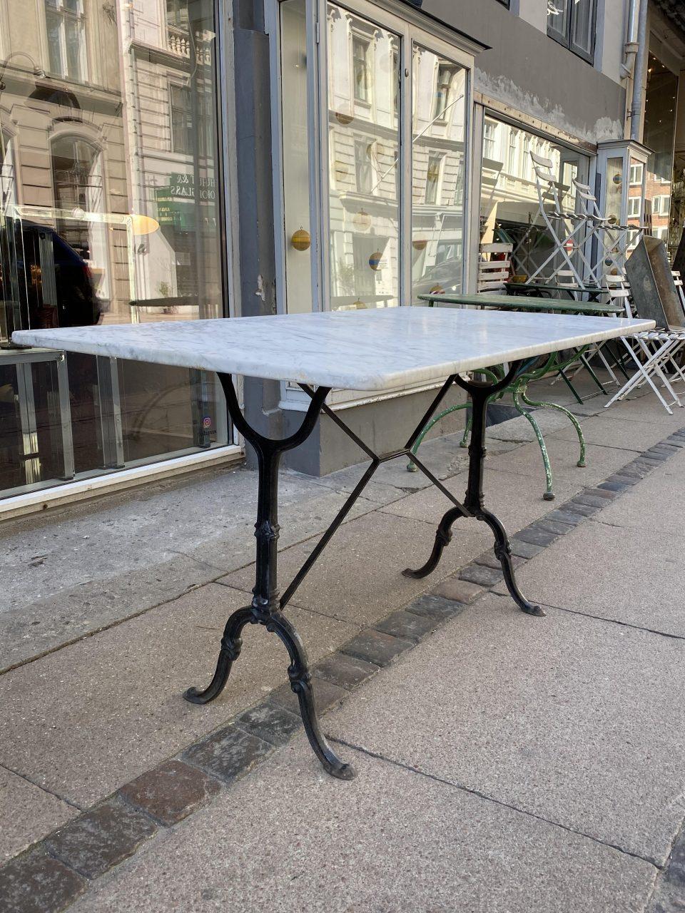 Mid-20th Century Vintage French Marble and Iron Bistro Table