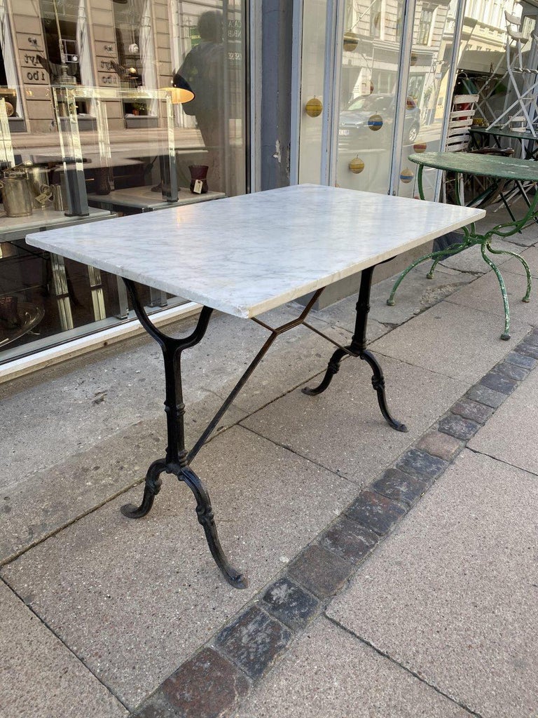 Vintage French Marble and Iron Bistro Table at 1stDibs
