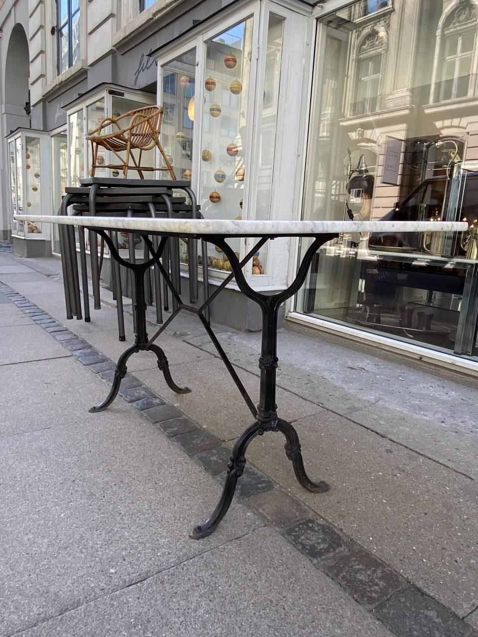 Vintage French Marble and Iron Bistro Table 1