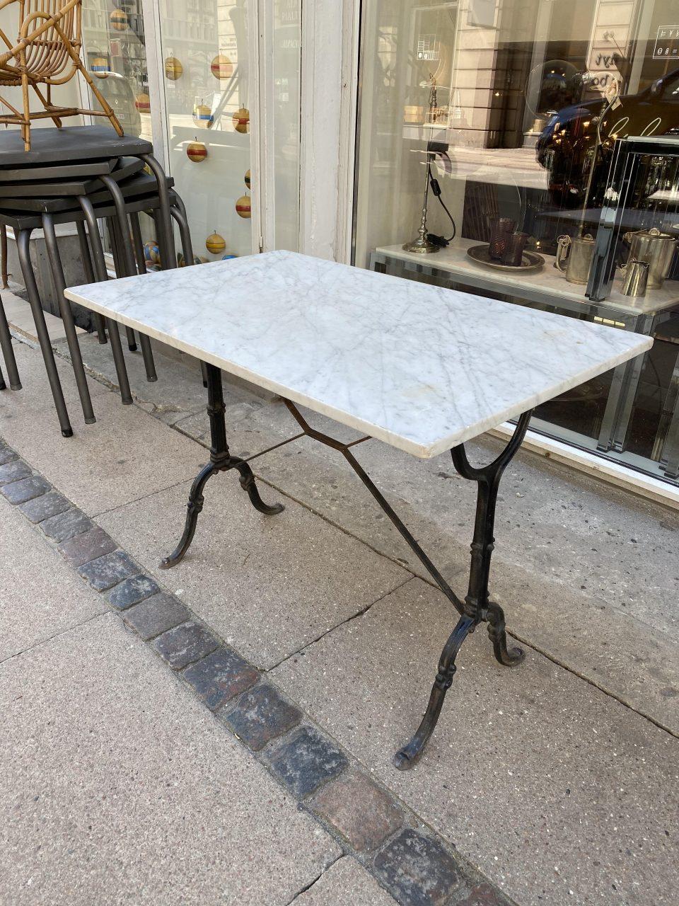 Vintage French Marble and Iron Bistro Table 1