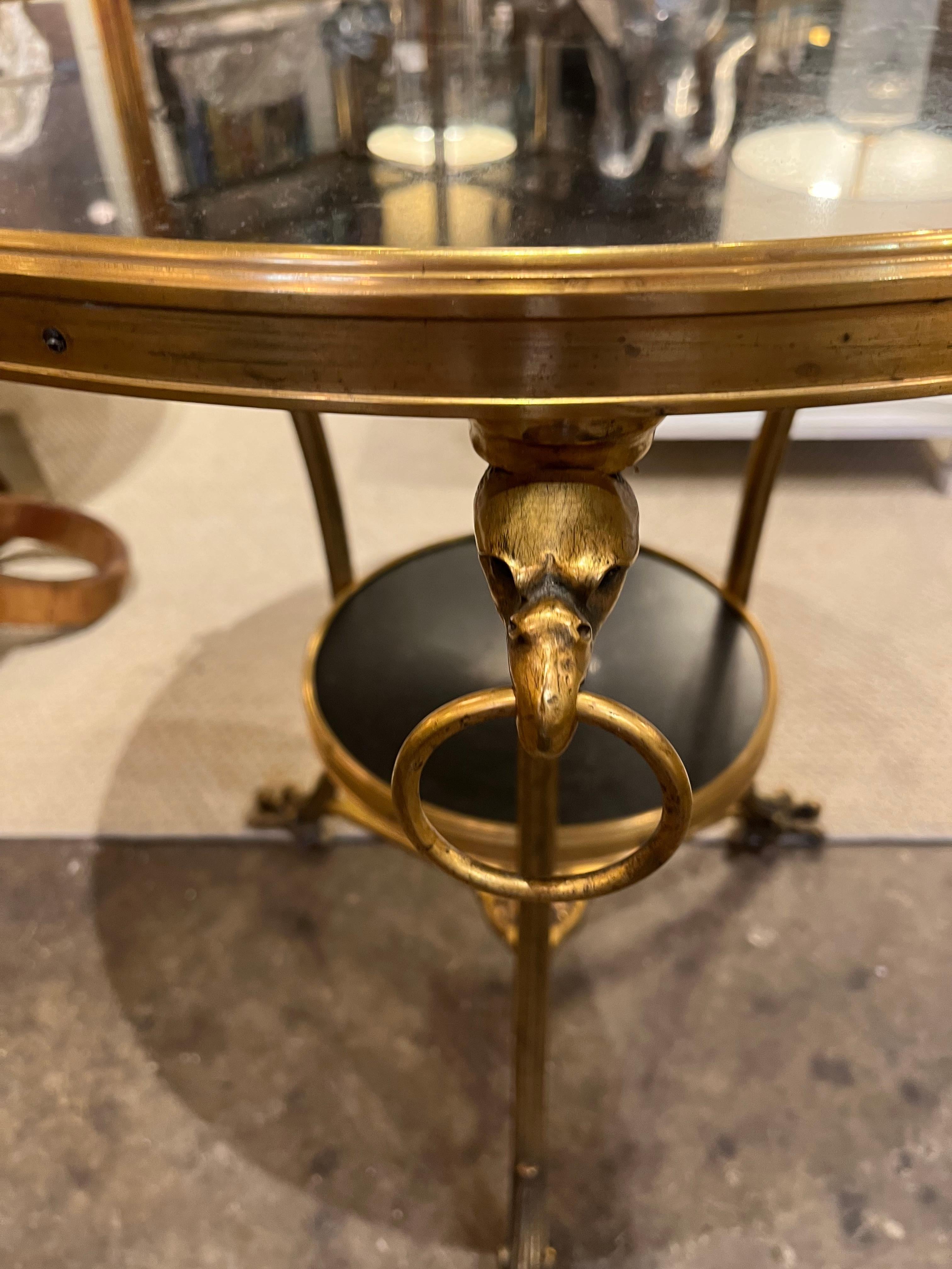 Vintage French Marble and Ormolu Gueridon Table 1