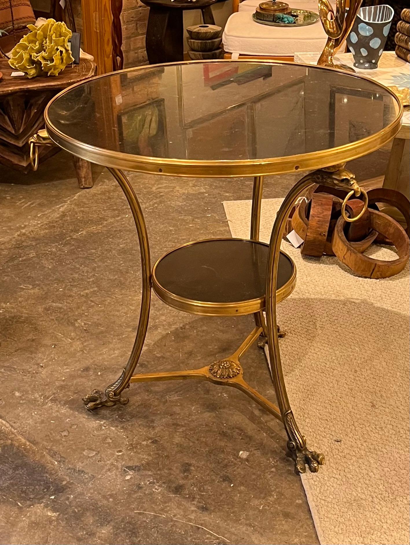 Vintage French Marble and Ormolu Gueridon Table 3