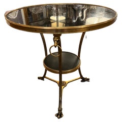Vintage French Marble and Ormolu Gueridon Table