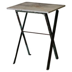 Used French Marble Bistro Table From France, Circa 1950