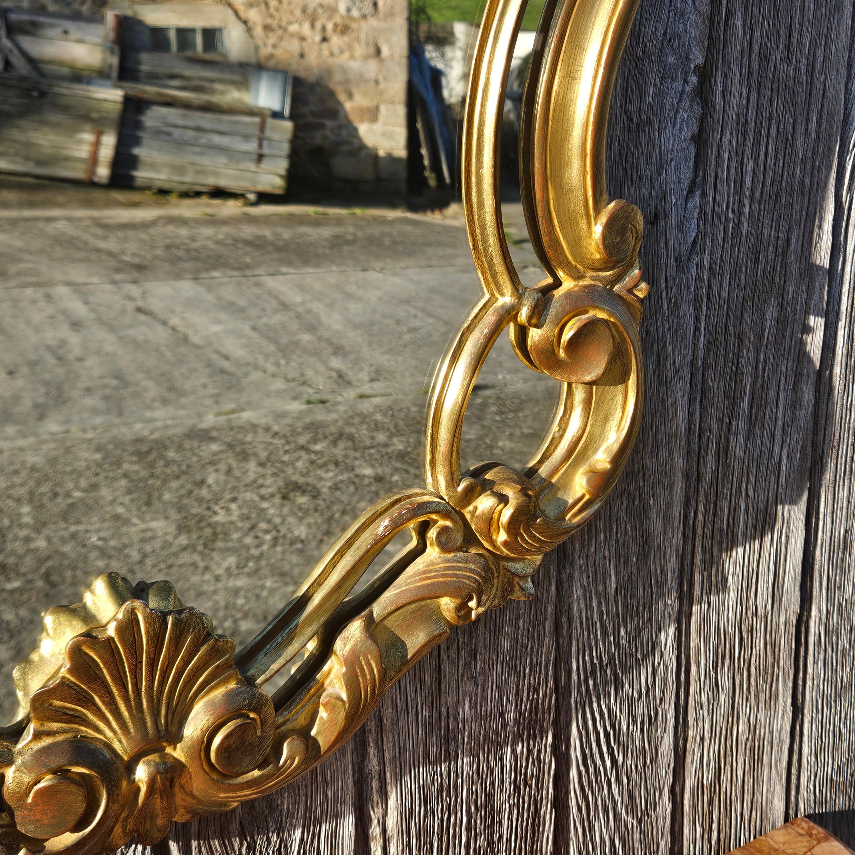 Console francese in marmo e specchio barocco d'epoca - stile Luigi XV in vendita 5