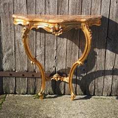 Console francese in marmo e specchio barocco d'epoca - stile Luigi XV