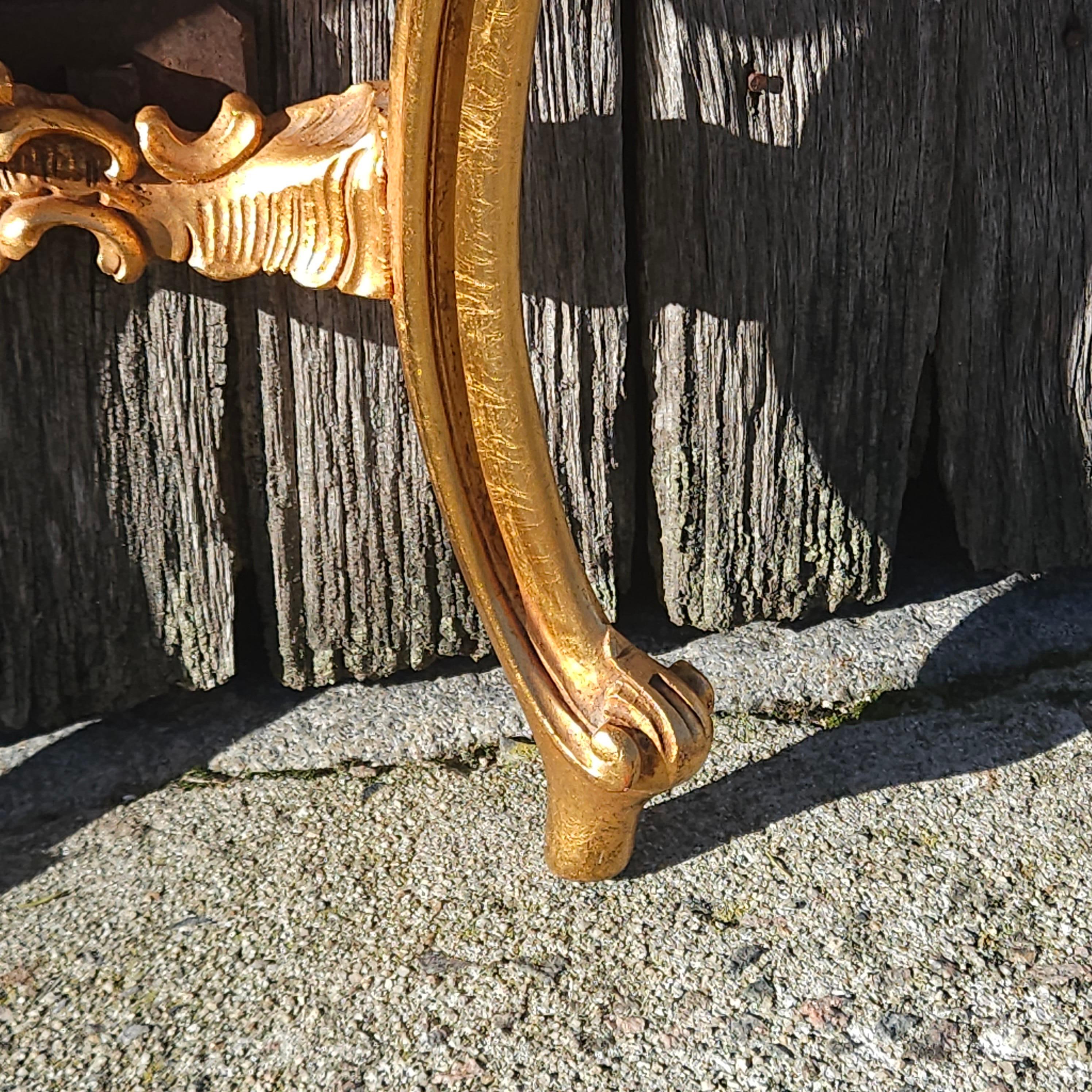 Specchio Console francese in marmo e specchio barocco d'epoca - stile Luigi XV in vendita