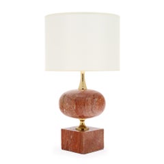 Vintage French Marble Table Lamp by Philippe Barbier