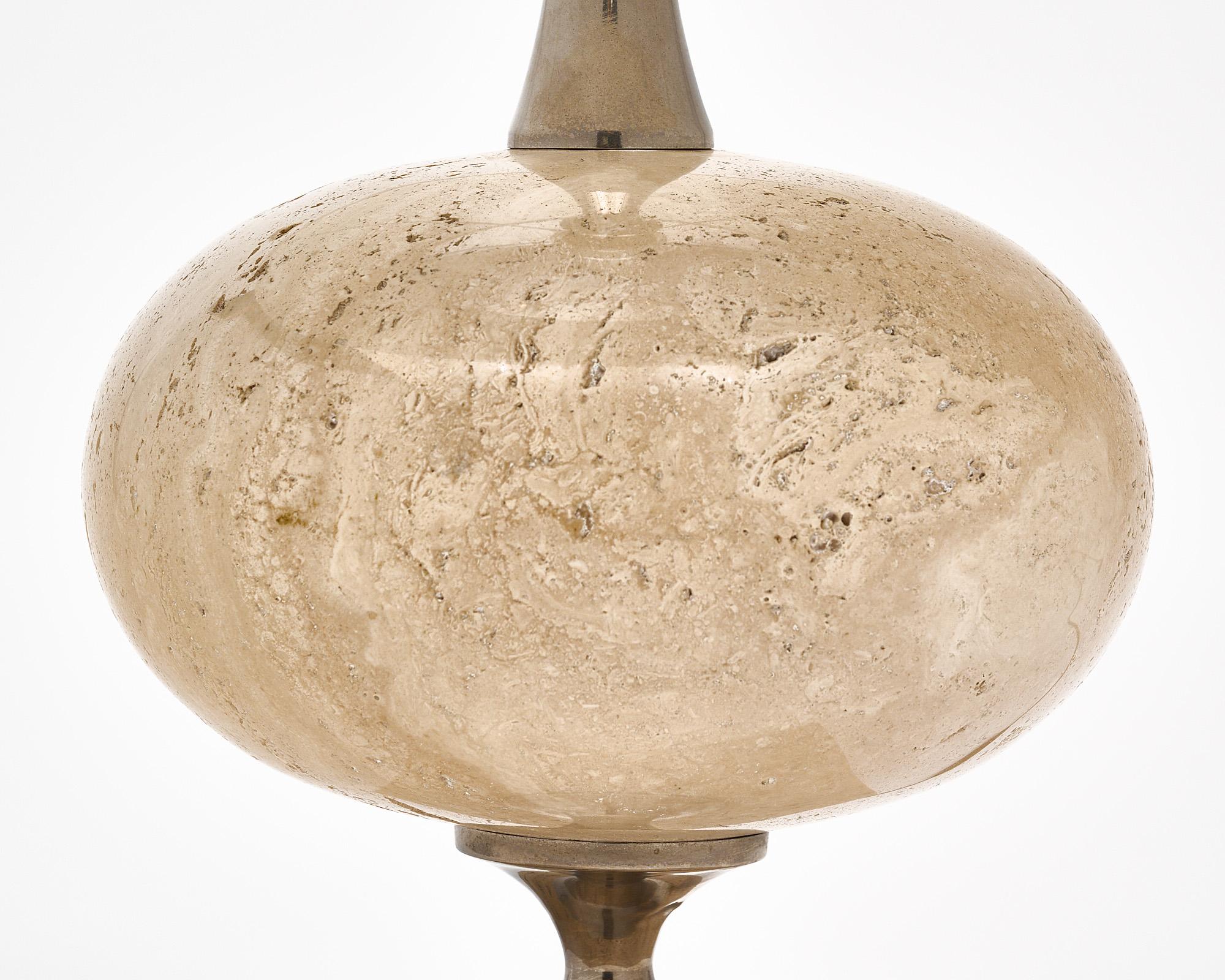 Vintage Französisch Marmor Tischlampe (Moderne der Mitte des Jahrhunderts) im Angebot