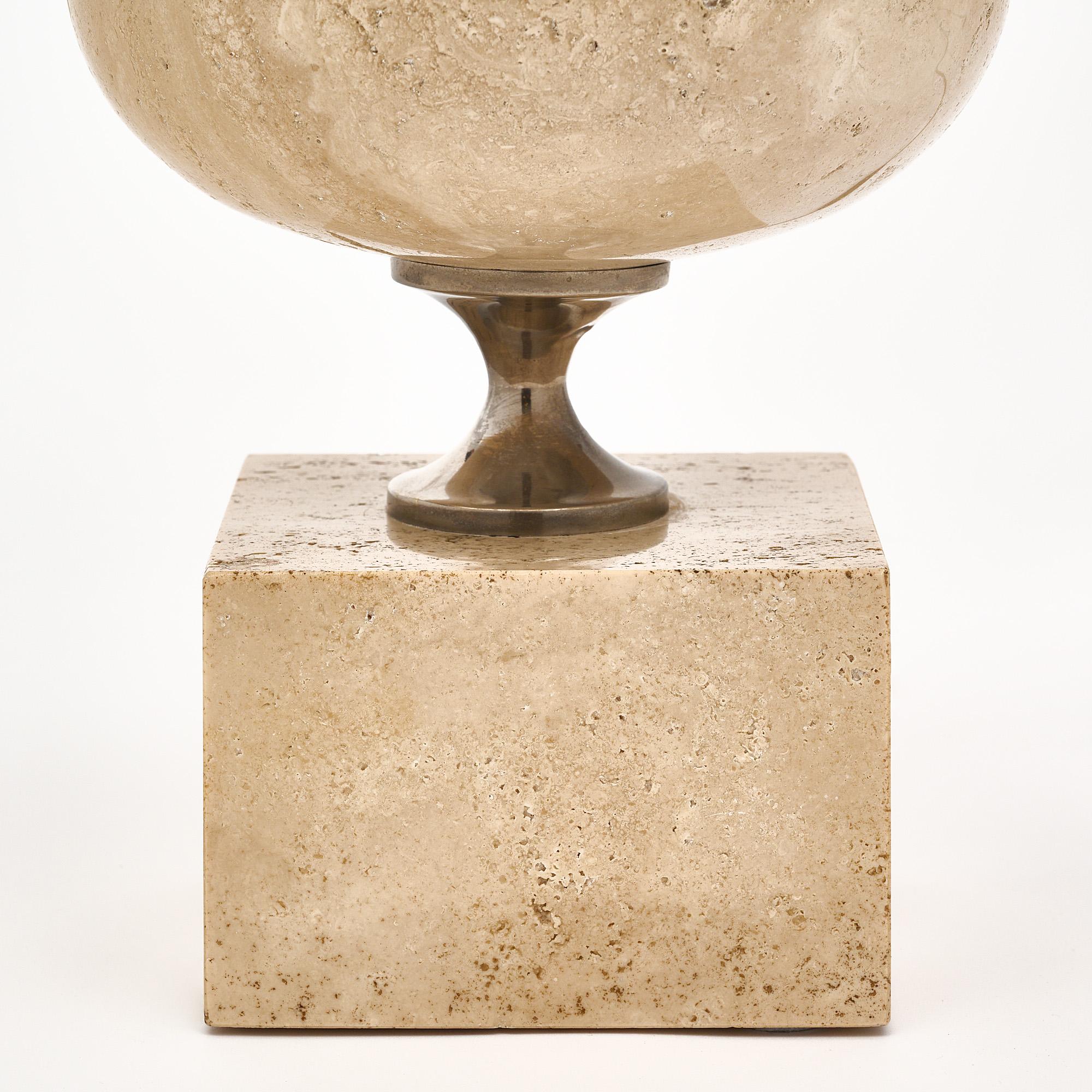 Vintage French Marble Table Lamp In Good Condition In Austin, TX
