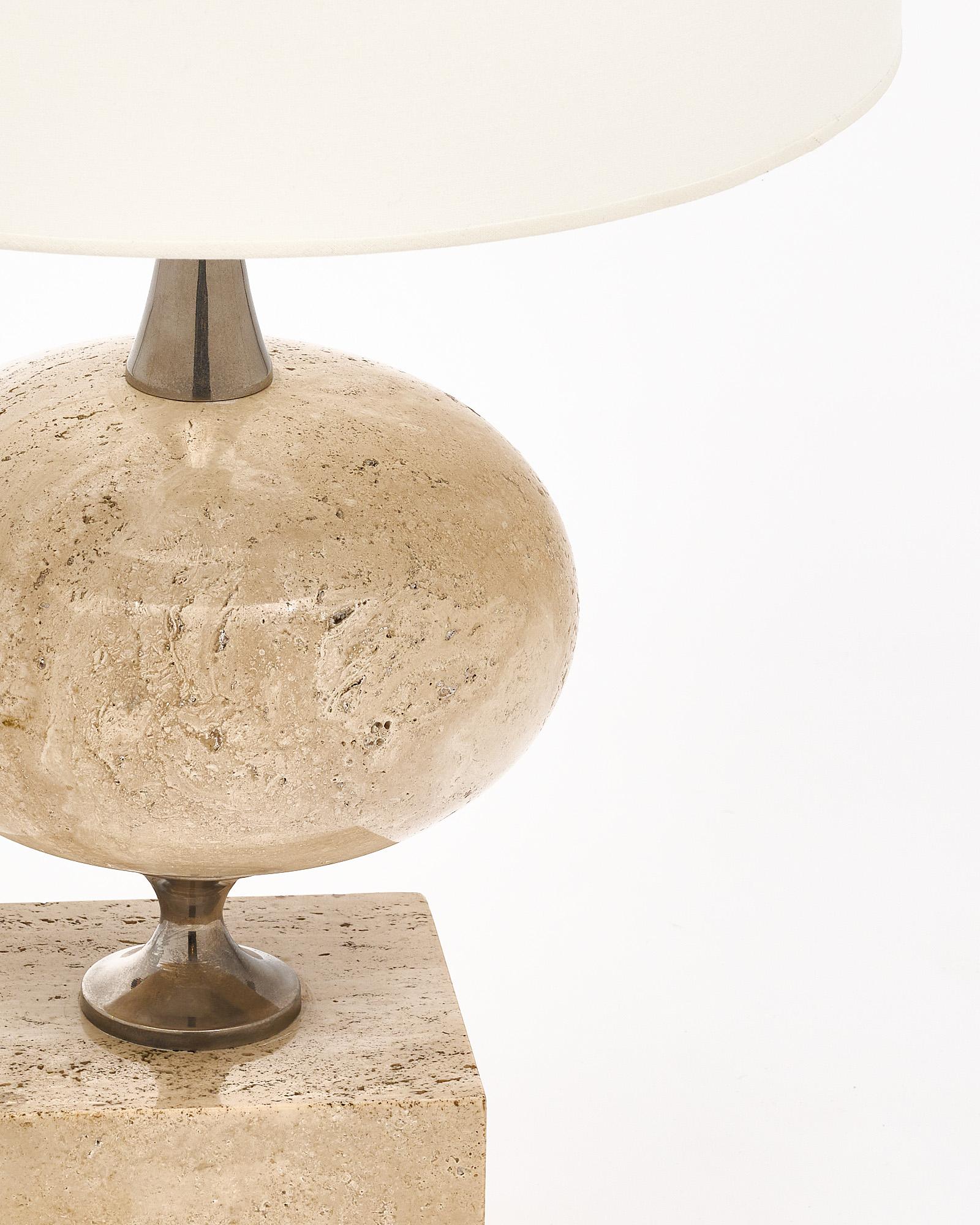 Late 20th Century Vintage French Marble Table Lamp For Sale