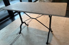 Vintage Französisch Marmorplatte Bistro Tisch