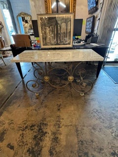 Vintage French Marble Top Pastry Table