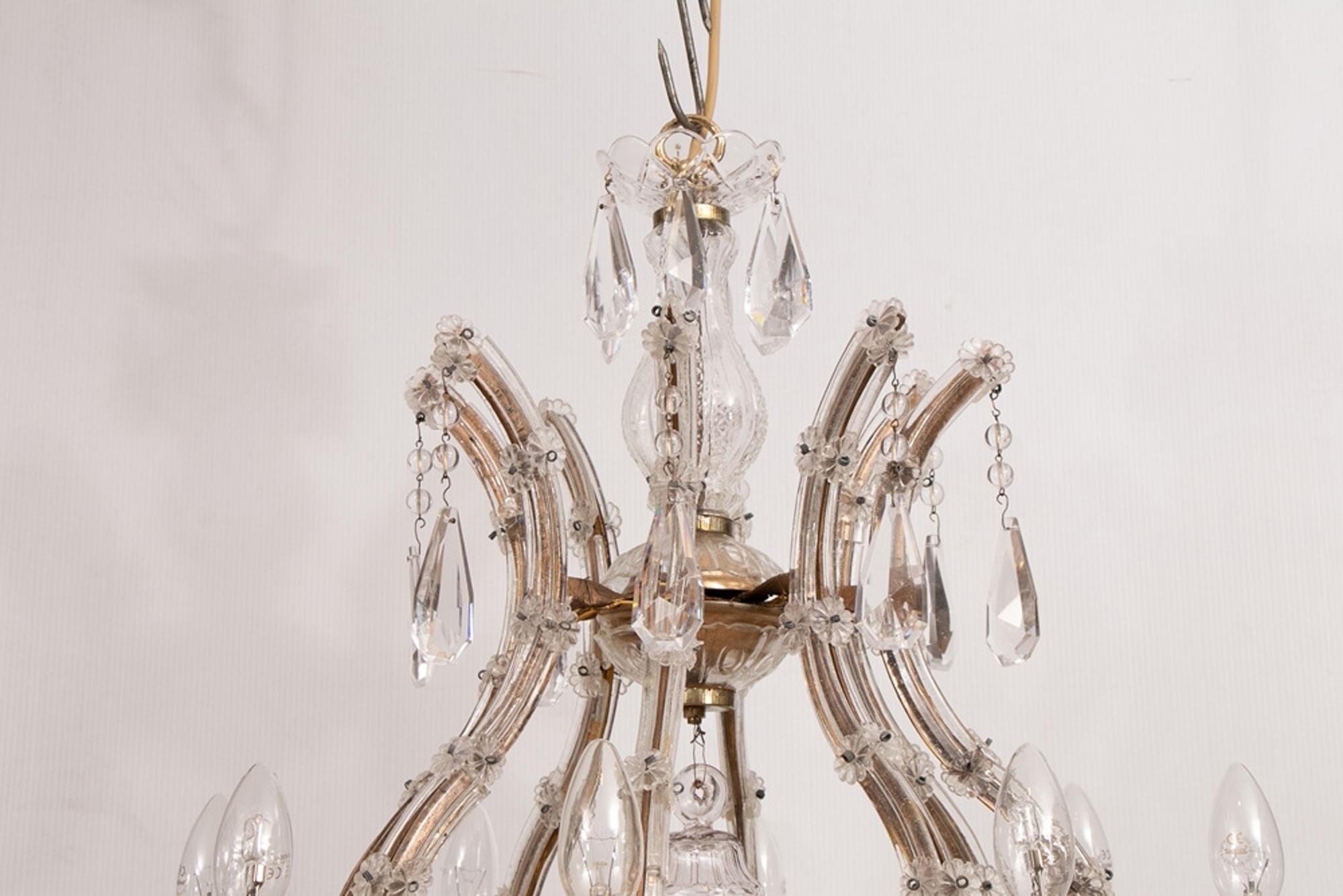 Vintage French Maria Theresa Birdcage Chandelier, circa 1940 In Good Condition In London, Greenwich