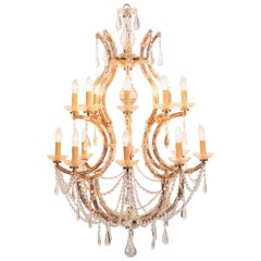 Vintage French Maria Theresa Birdcage Chandelier, circa 1940