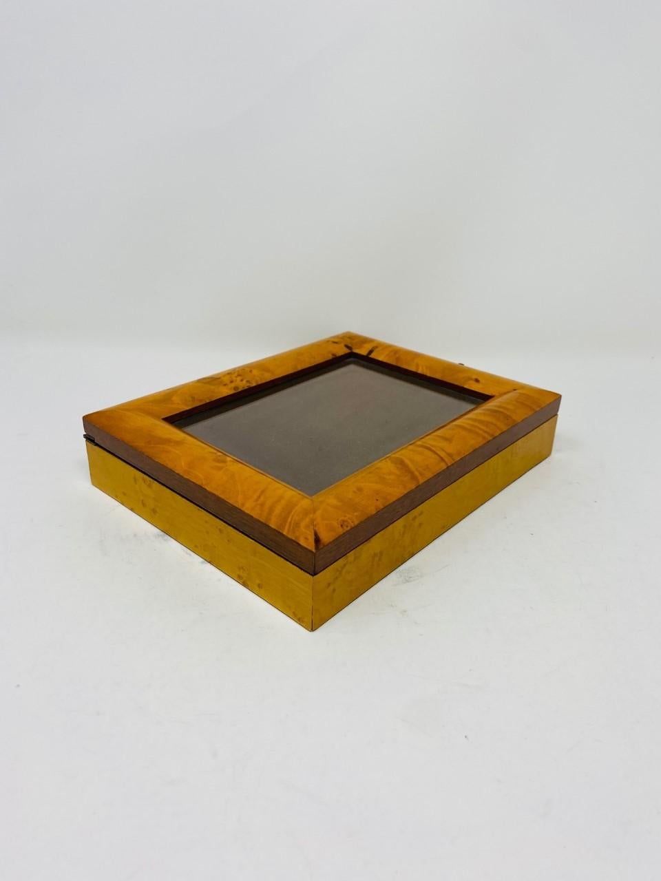 Vintage French Marquetery Inlay Photo Frame Box 1970s For Sale 3
