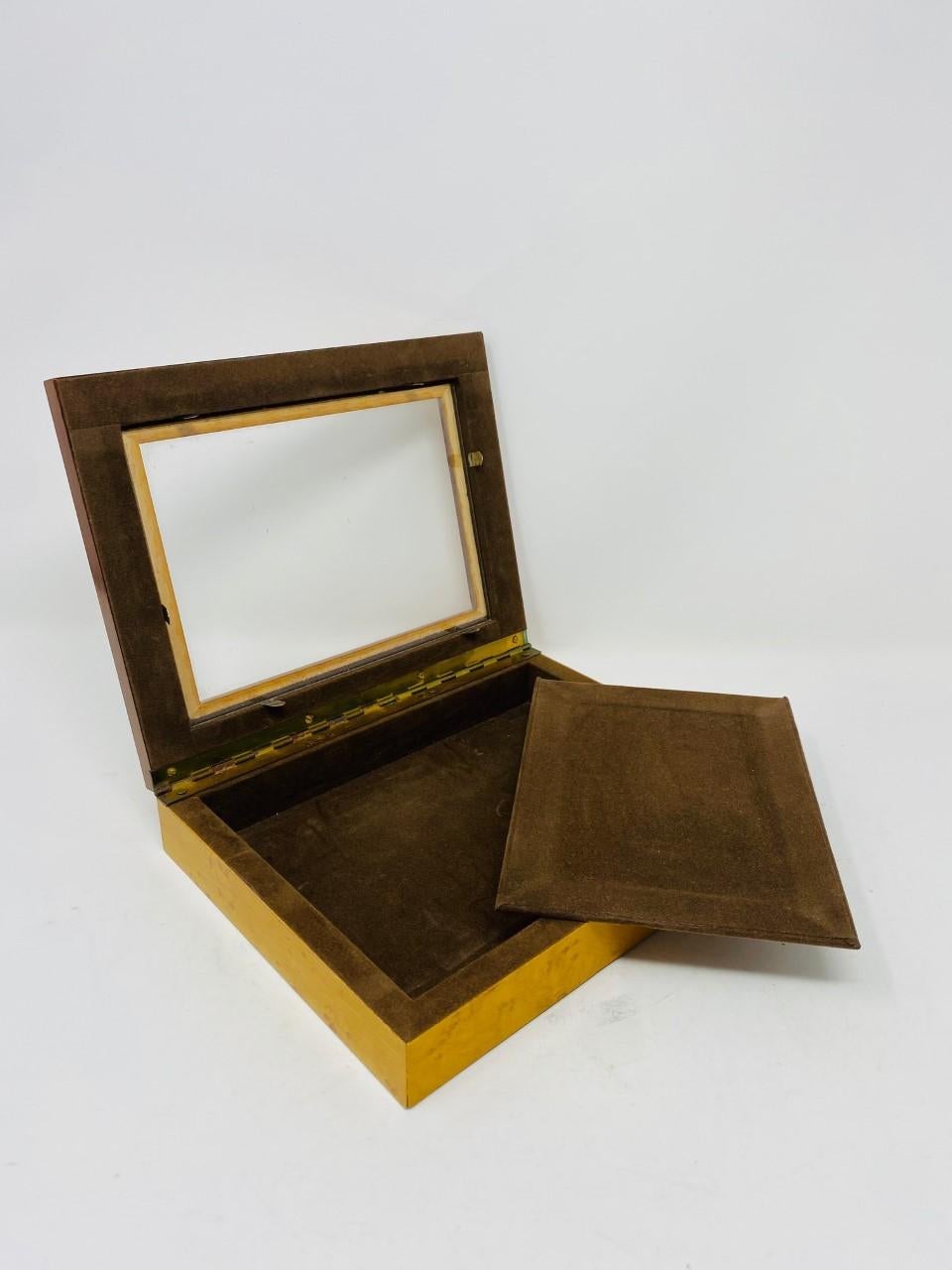 Vintage French Marquetery Inlay Photo Frame Box 1970s For Sale 5