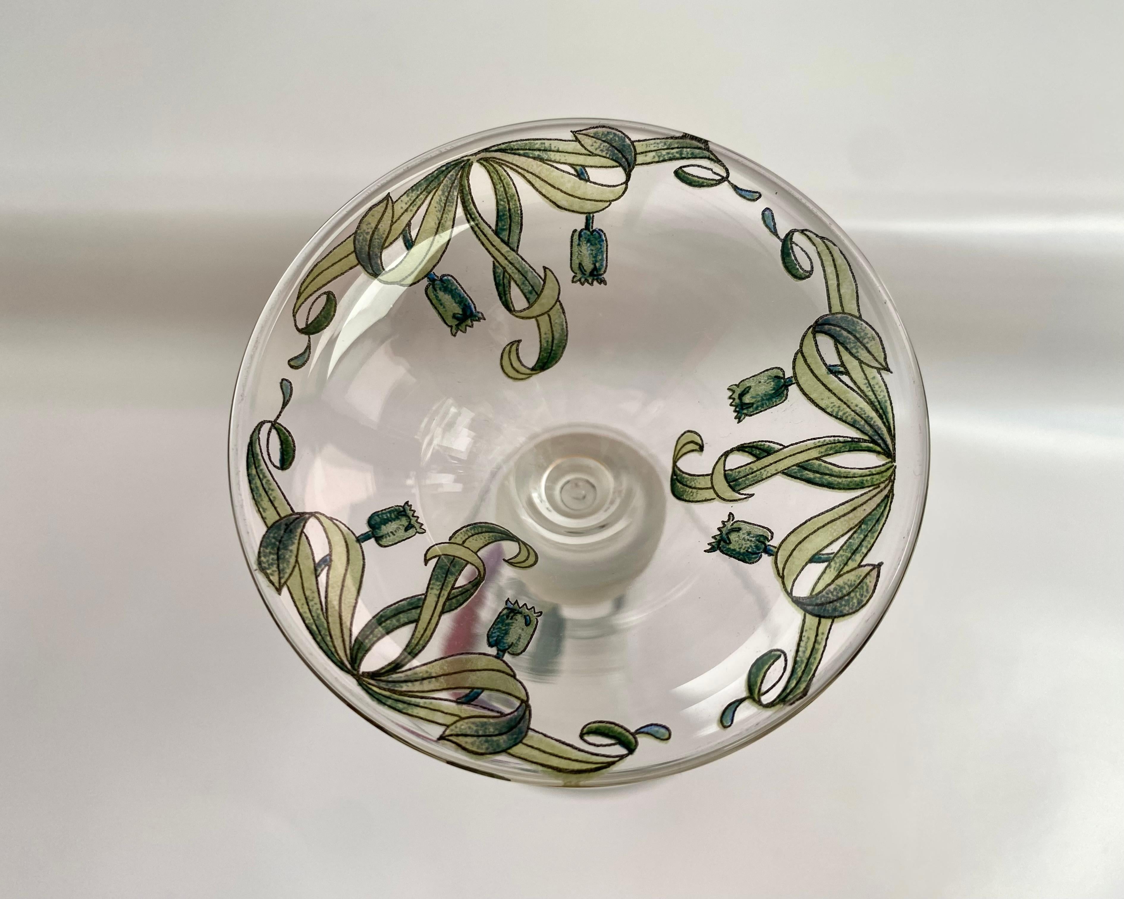 Set di 6 bicchieri da Martini francesi vintage con disegno di bouquet di papaveri, anni '70 in vendita 1