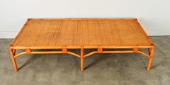 Vintage French Massive Rattan Coffee Table