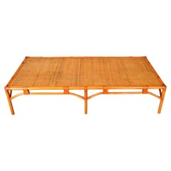 Vintage French Massive Rattan Coffee Table