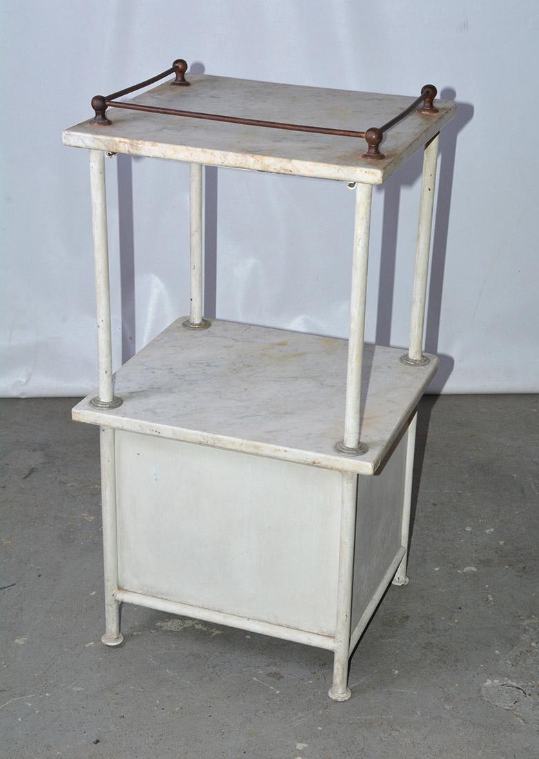 Industrial Vintage French Medical Stand or Nightstand